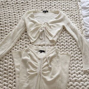 Cream Knit Two-Piece Set